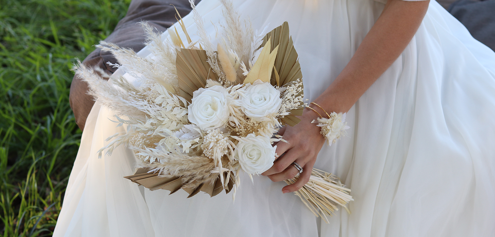 Bouquet mariée fleurs séchées